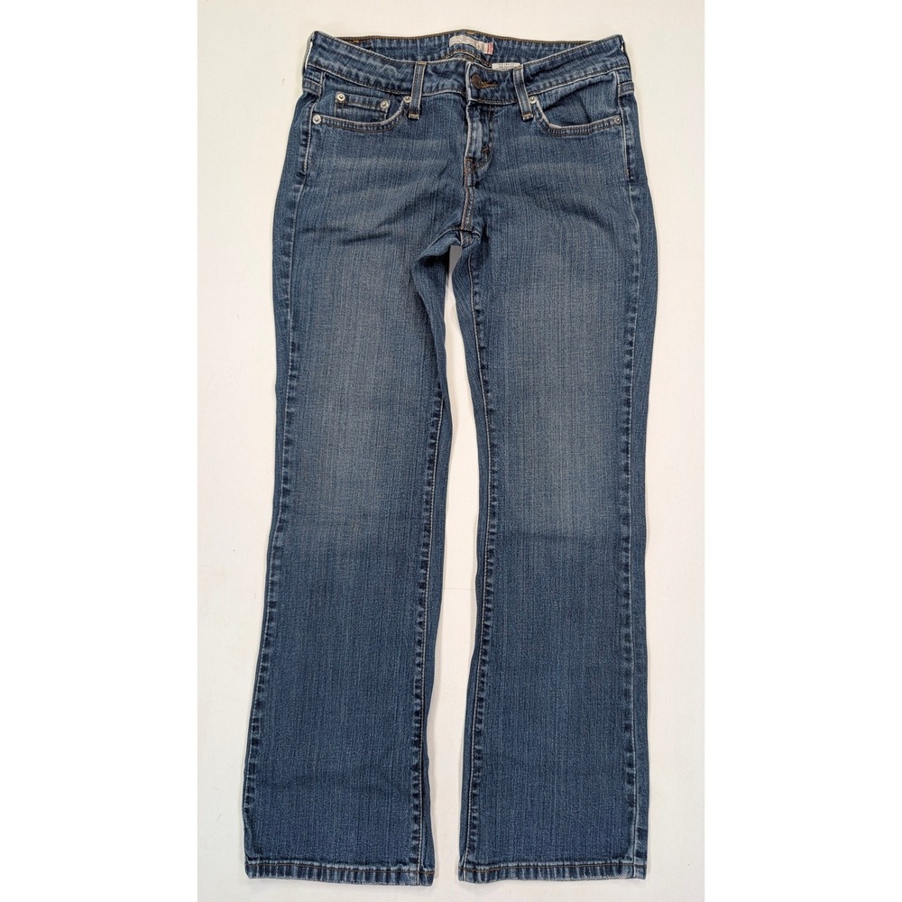 Levis 545 Low Boot Cut Jeans Womens 4M Blue Denim Mid Rise Stretch 1692